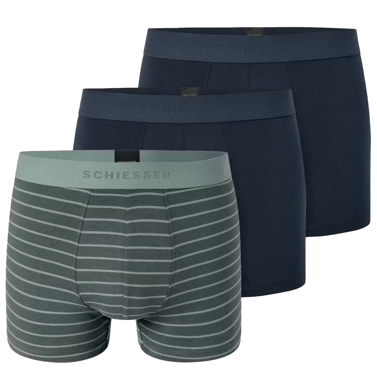 Schiesser 95/5 boxershorts 3-pack petrol-blauw