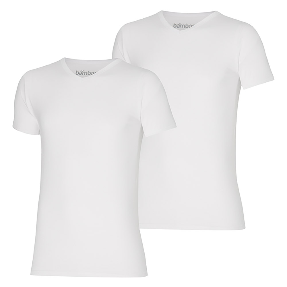 Apollo Bamboo T-shirts 2-pack wit V-hals