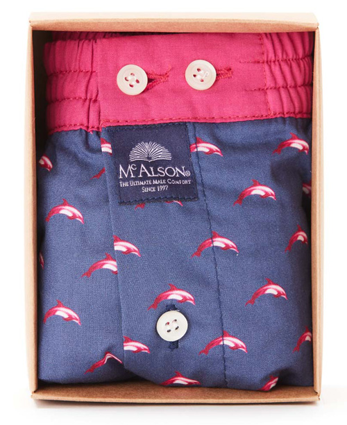 McAlson boxer wijd dolfijnen print verpakking