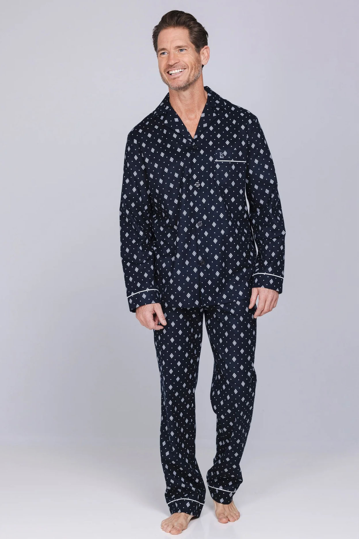 Robson doorknoop pyjama Graphic flannel