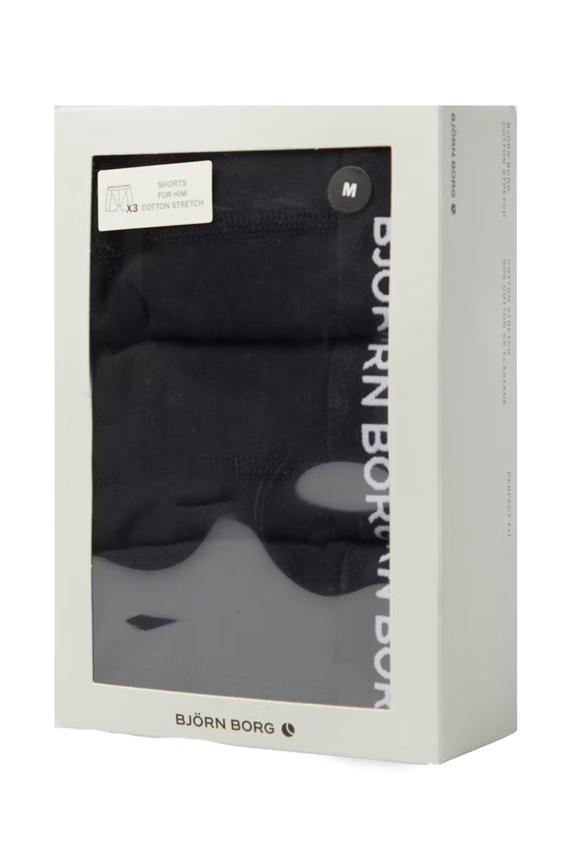 Bjorn Borg boxershorts cotton stretch 3-pack zwart