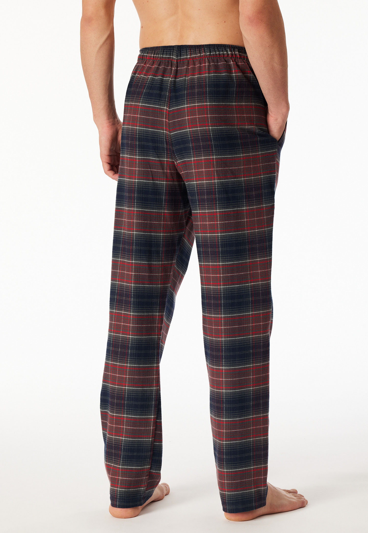 Schiesser flanelle Pyjamabroek met ruit rood 