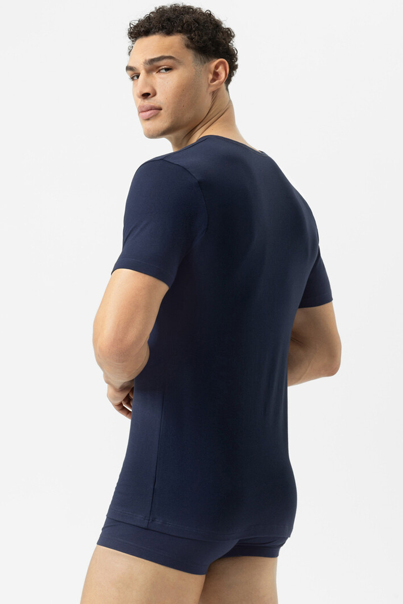 Mey dry cotton T-shirt V-hals blauw