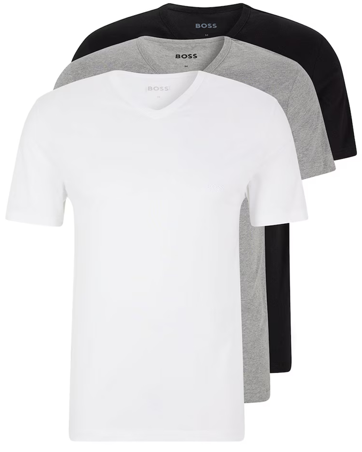 Boss T-shirts V-hals Classic 3-pack grijs-wit-zwart