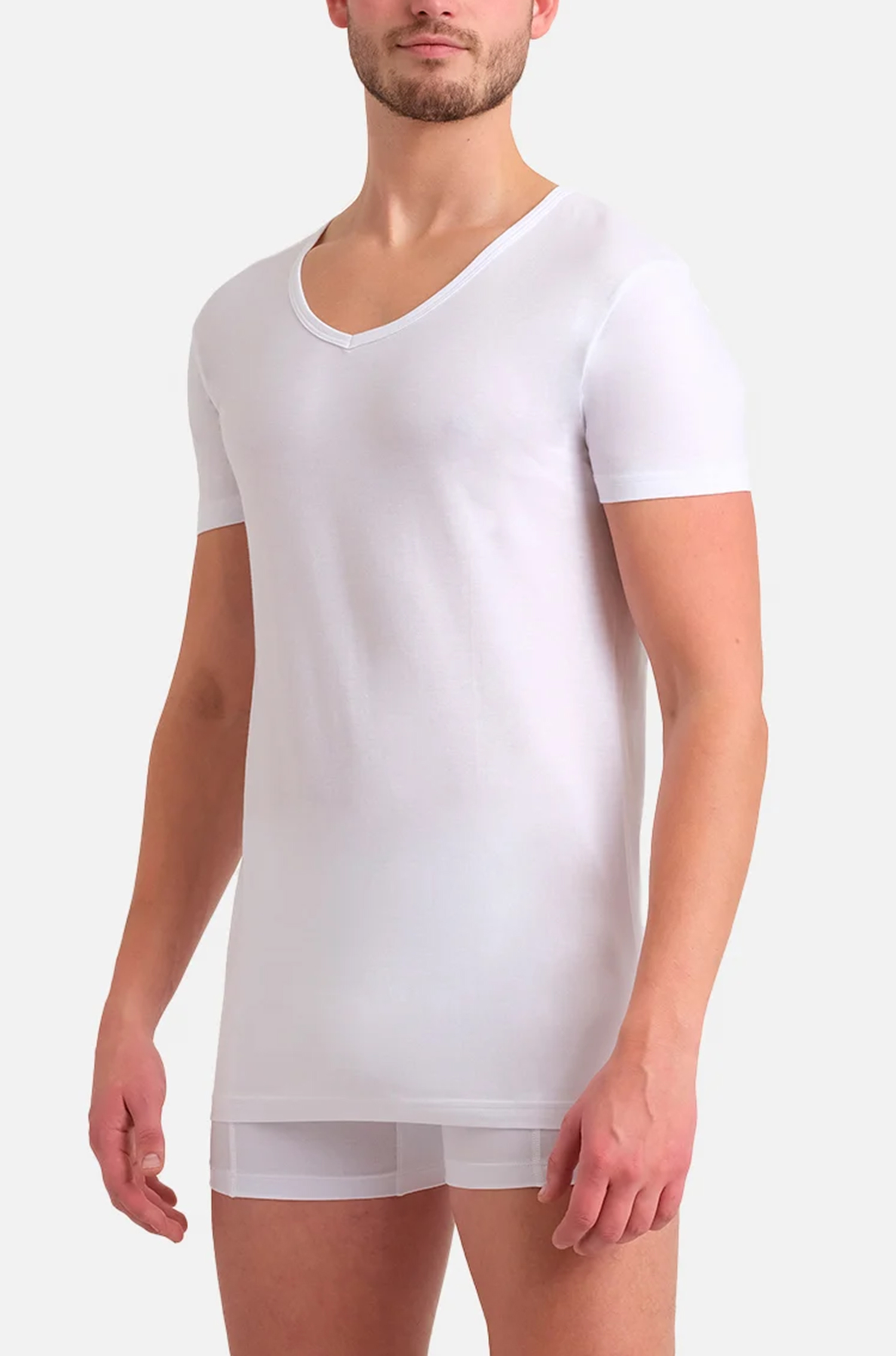 Ten Cate Organic T-shirt V-hals 2-pack wit