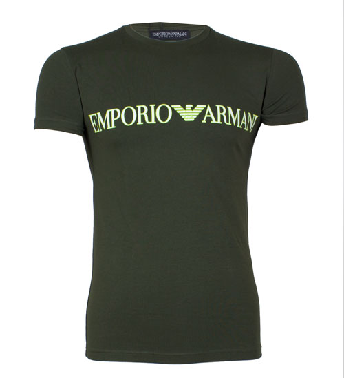 Armani Mega logo shirt groen voorkant