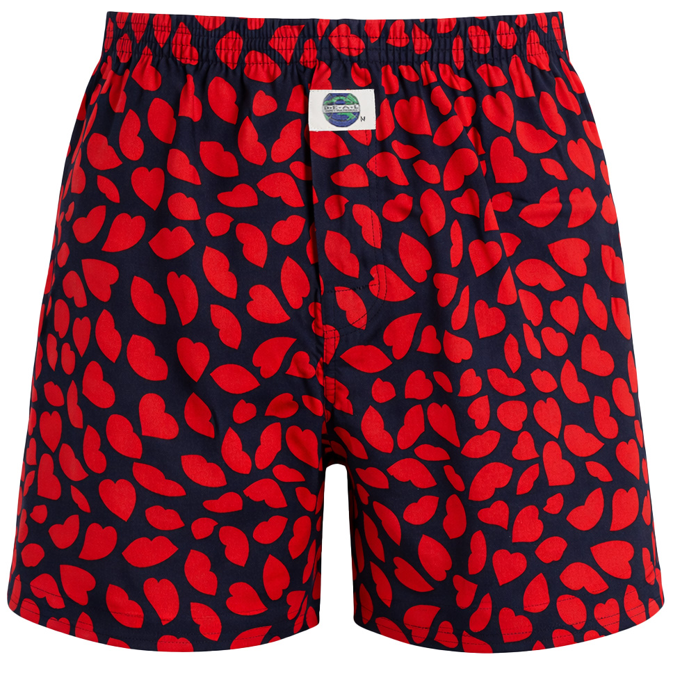 Deal Boxer donkerblauw heart/kiss printje