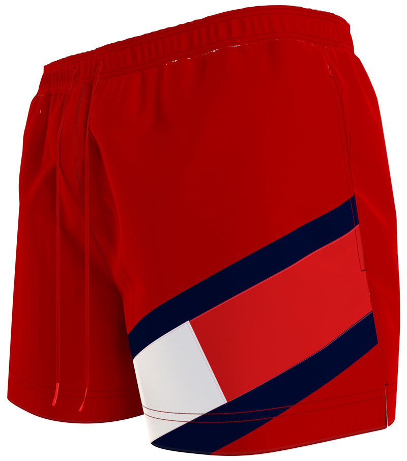 Tommy Hilfiger zwemshort medium drawstring rood zijkant