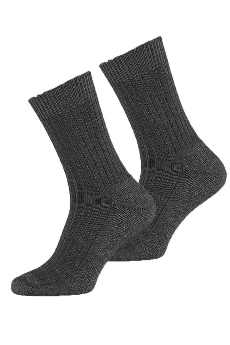 Warme werk sokken met badstof zool antraciet