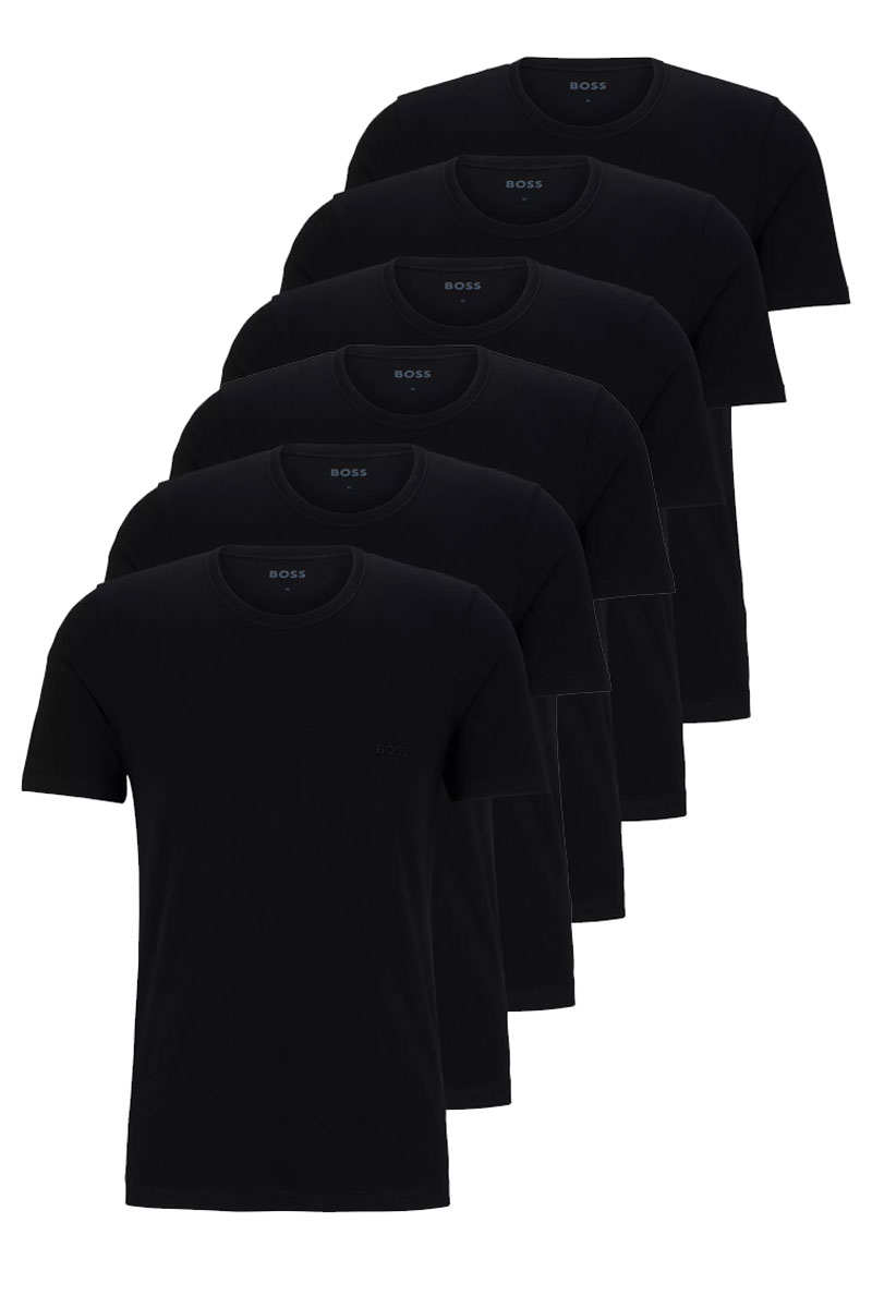 Hugo Boss T-shirt ronde hals 6-pack zwart
