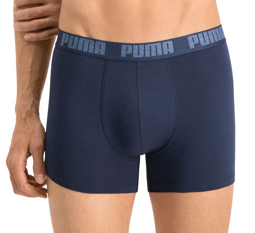 Puma boxerhorts Denim 2-pack voorkant donkerblauw