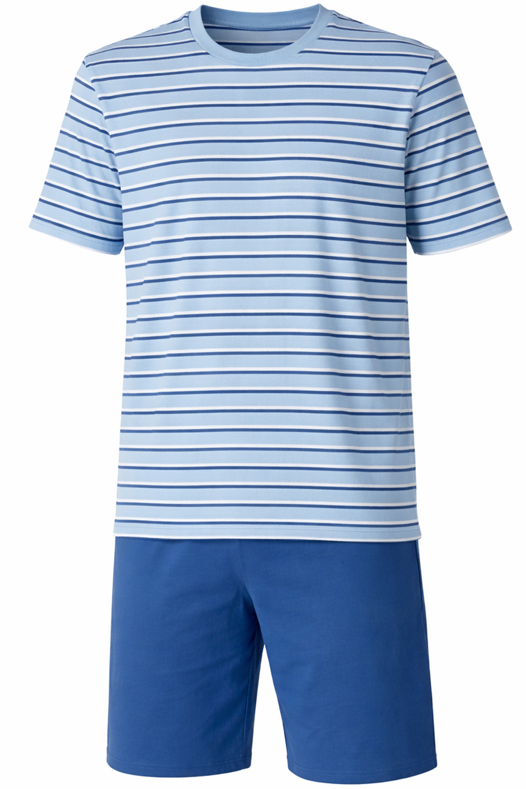 Schiesser Shortama lichtblauw gestreept