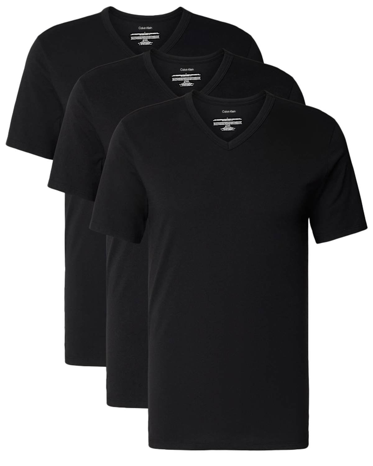 Calvin Klein T-shirts V-hals cotton stretch 3-pack zwart