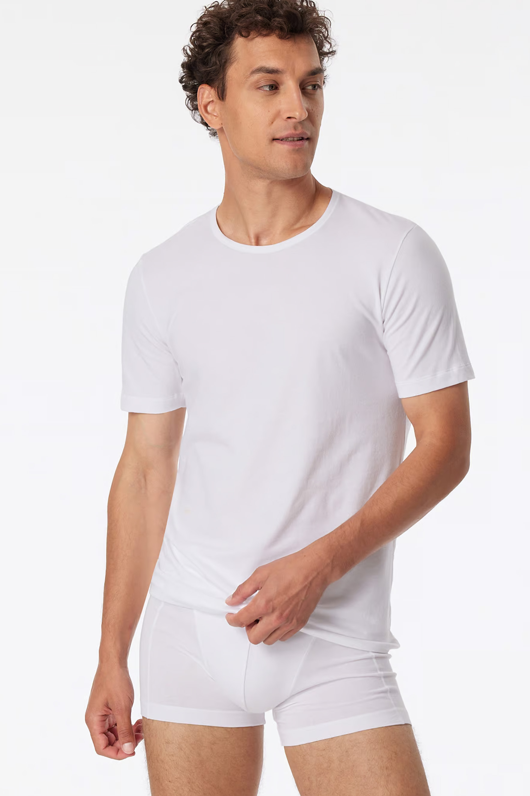 Schiesser T-shirt 95/5 met ronde hals 2-pack wit