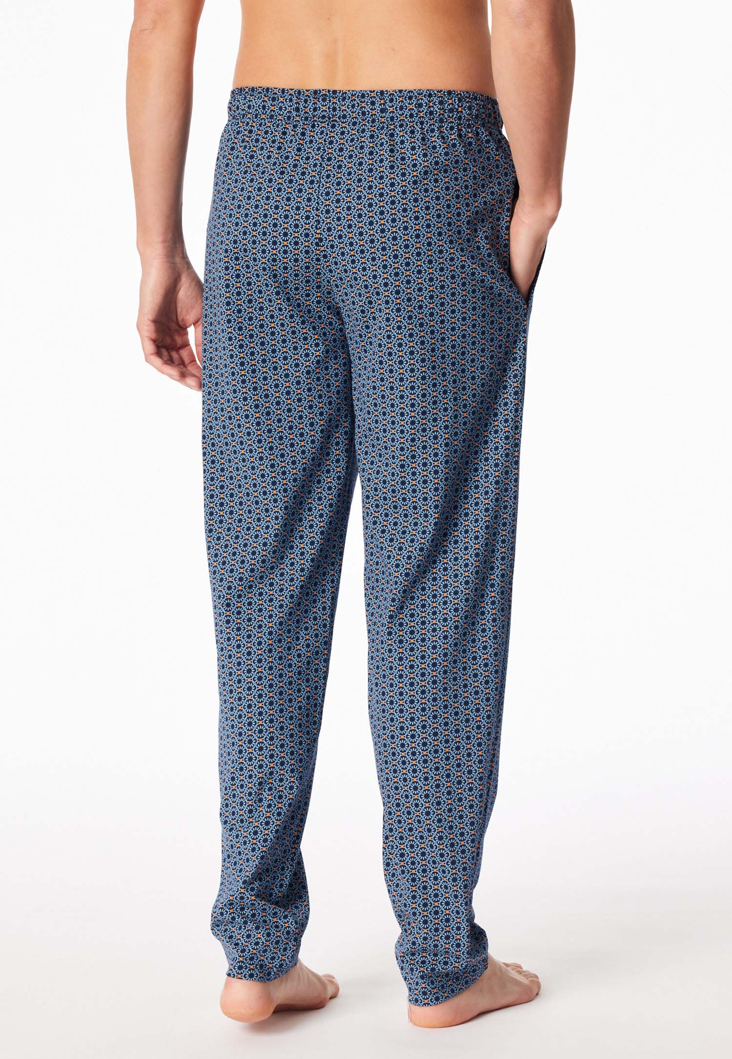 Schiesser pyjamabroek jersey blauw met printje