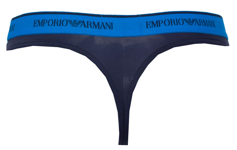 Armani Herenstring basic microfiber blauw achterkant