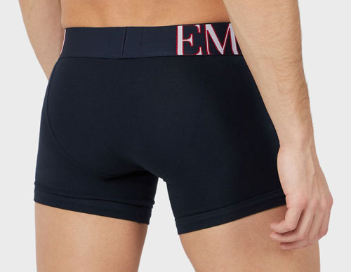 Armani Megalogo boxershort blauw achterkant
