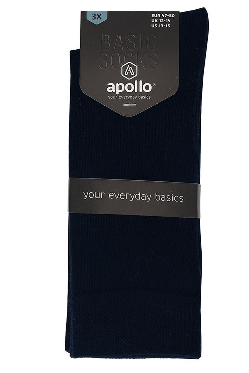 Apollo heren sokken 3-paar blauw