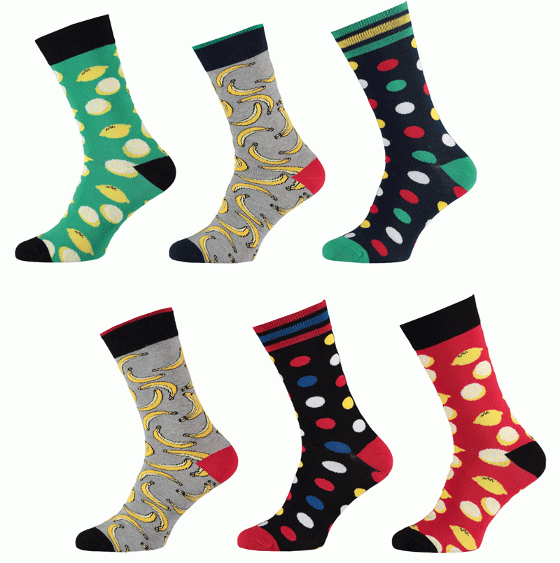 Apollo sokken blije prints 6-paar