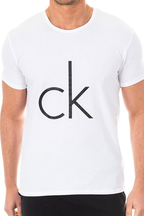 Calvin Klein pyjama shirt wit met zwart logo 