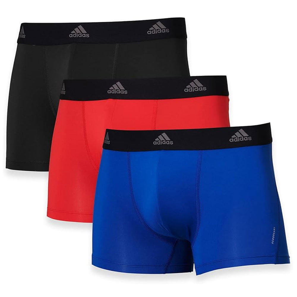 Adidas boxershorts active flex microfiber 3-pack blauw-rood-zwart
