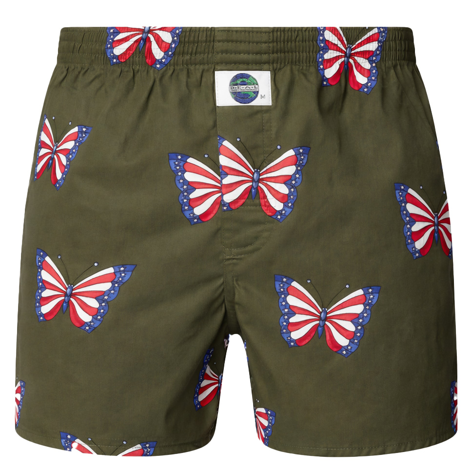 Deal boxers groen met vlinder