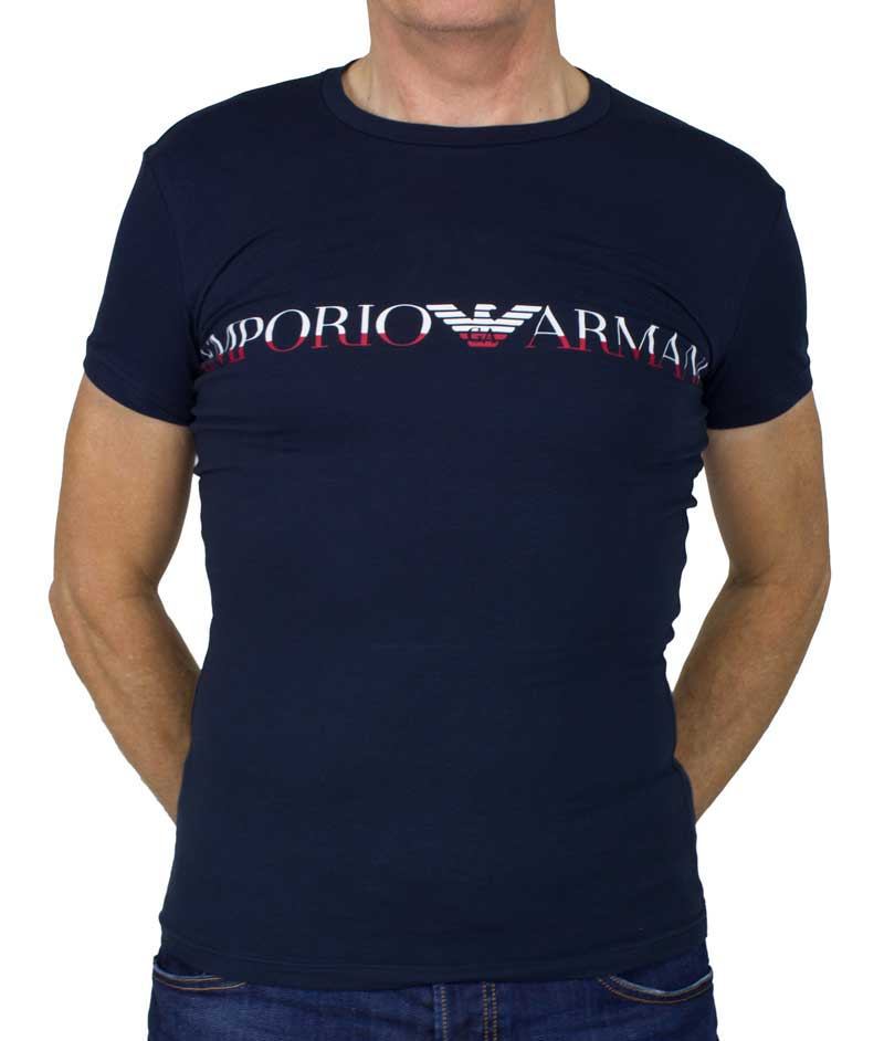 Armani T-shirt Logo print blauw