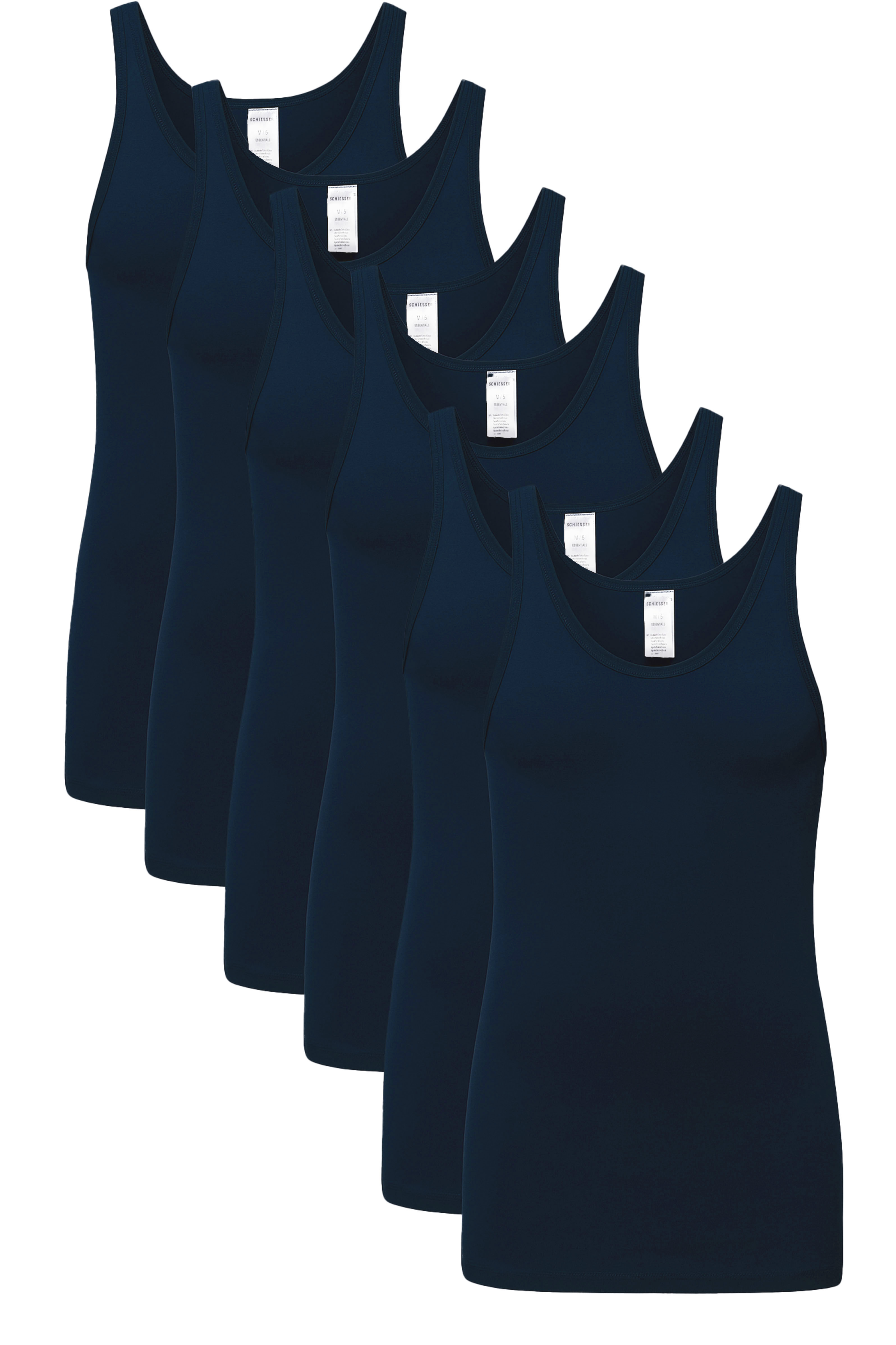 Schiesser Hemden cotton essentials 6-pack blauw