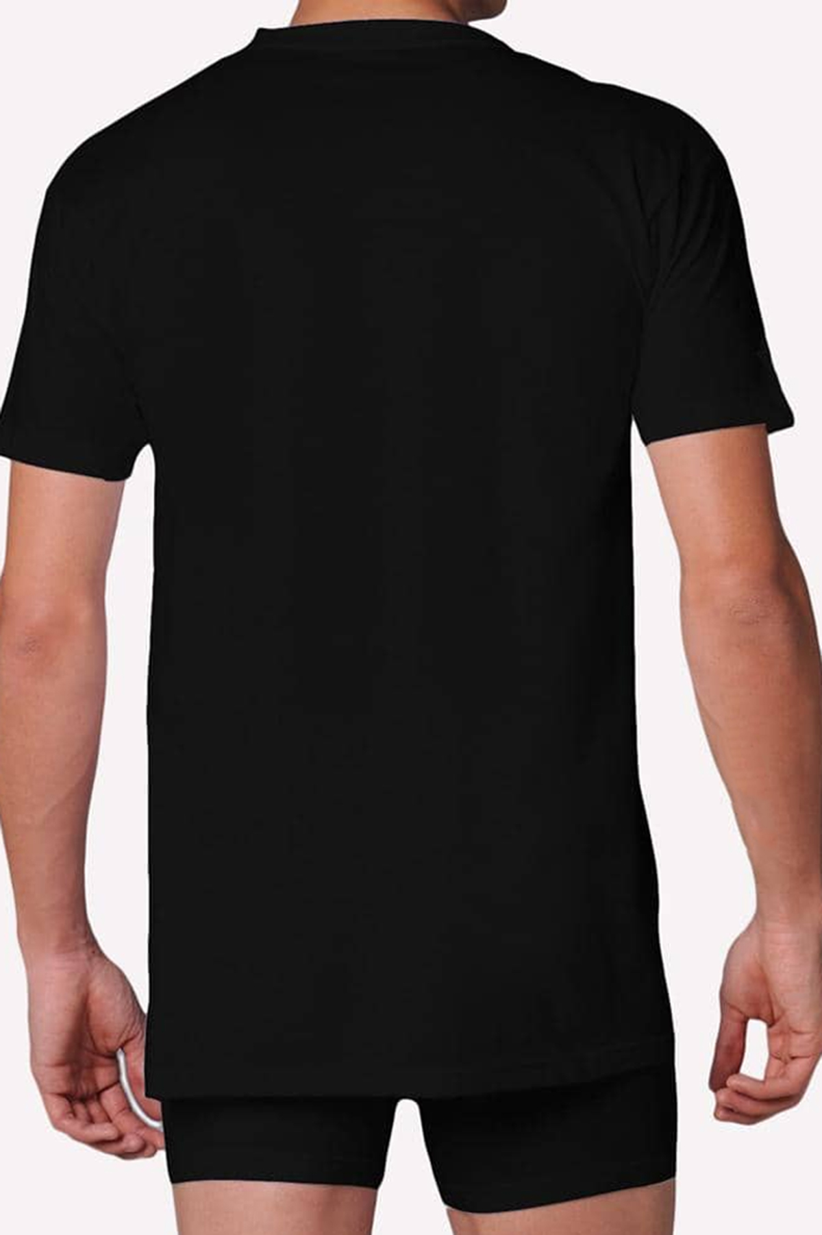 Hom T-shirt Harro met hoge boord zwart