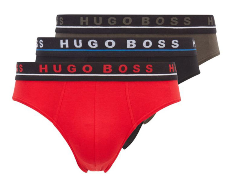 Hugo Boss slips 3-pack groen-rood-zwart