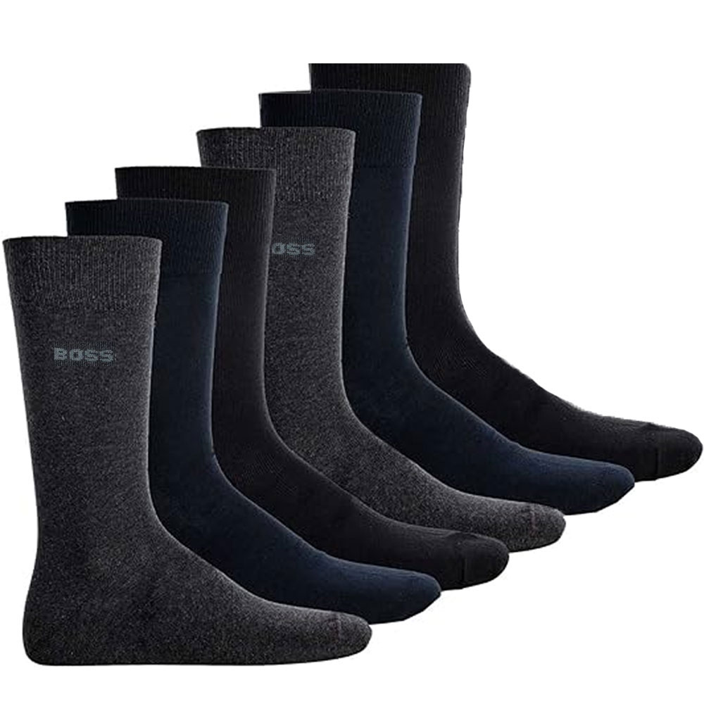 Hugo Boss Sokken 6-paar zwart-grijs-blauw