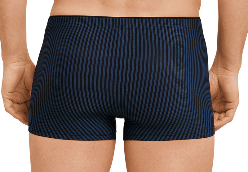 Schiesser boxershort long life soft blauw achterkant