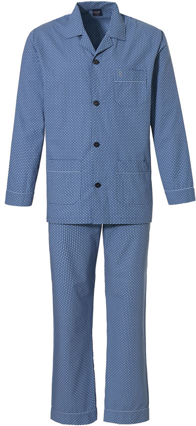 Robson doorknnop pyjama blauw heren