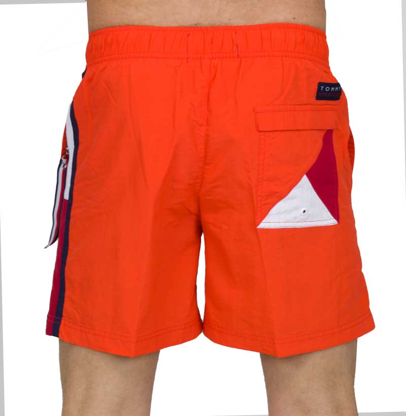 Tommy Hilfiger Zwemshort TH met logo band oranje achterkant