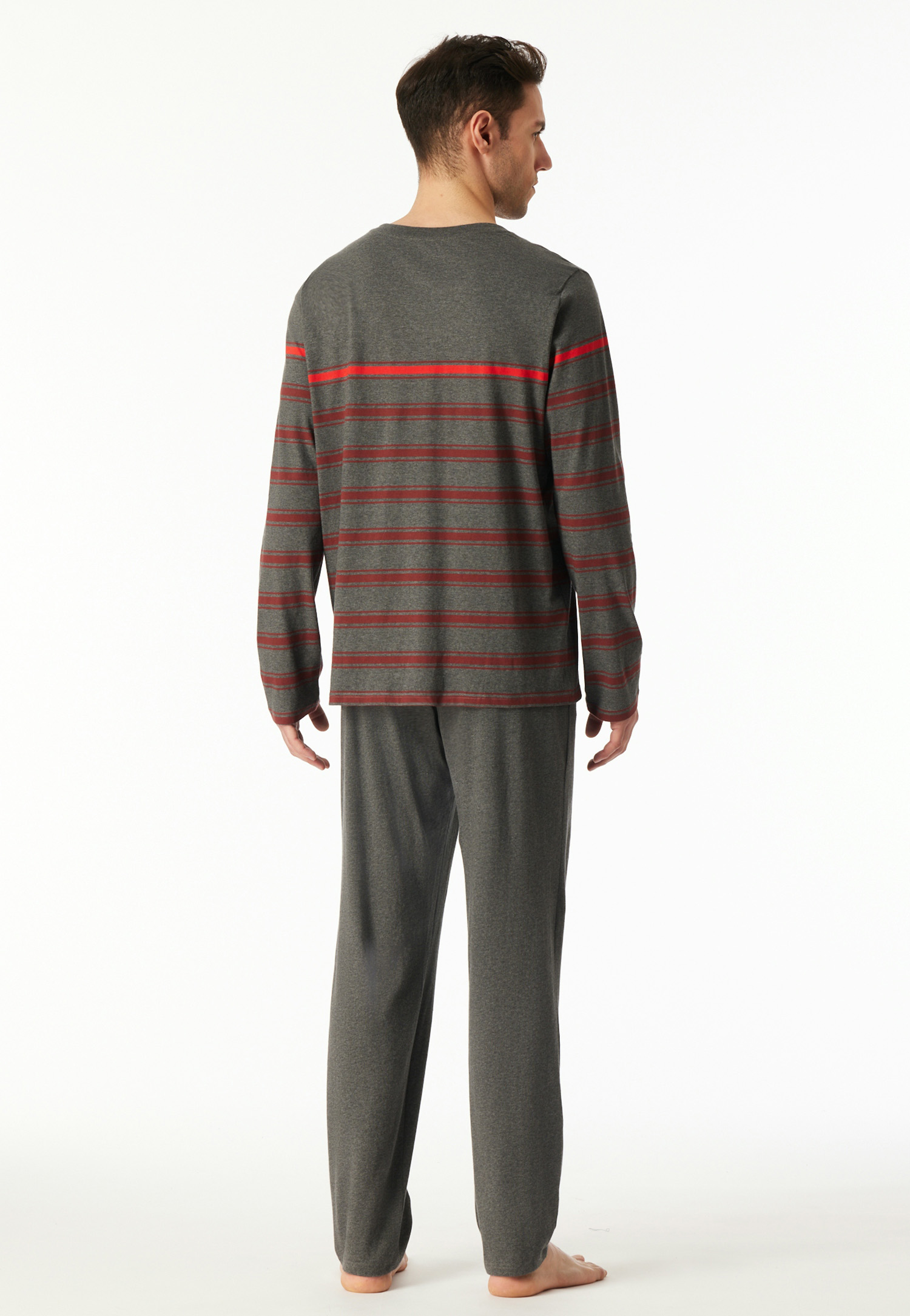 Schiesser Pyjama met V-hals grijs