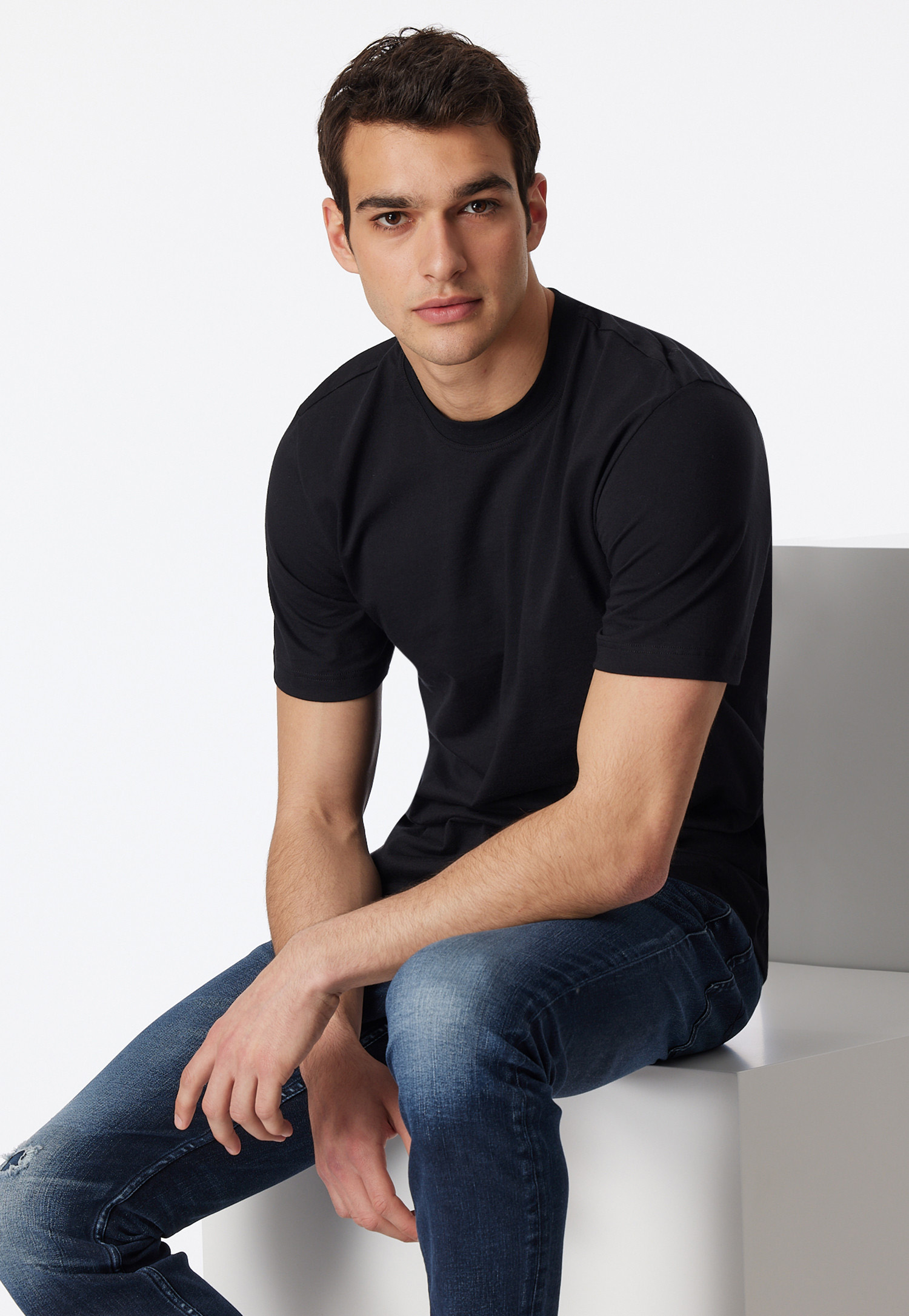 Schiesser American T-shirt 2-pack zwart