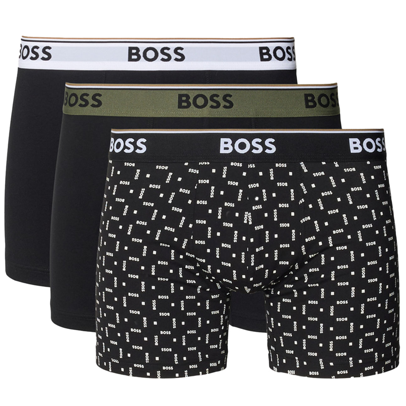 Boss Power boxershorts 3-pack zwart met print