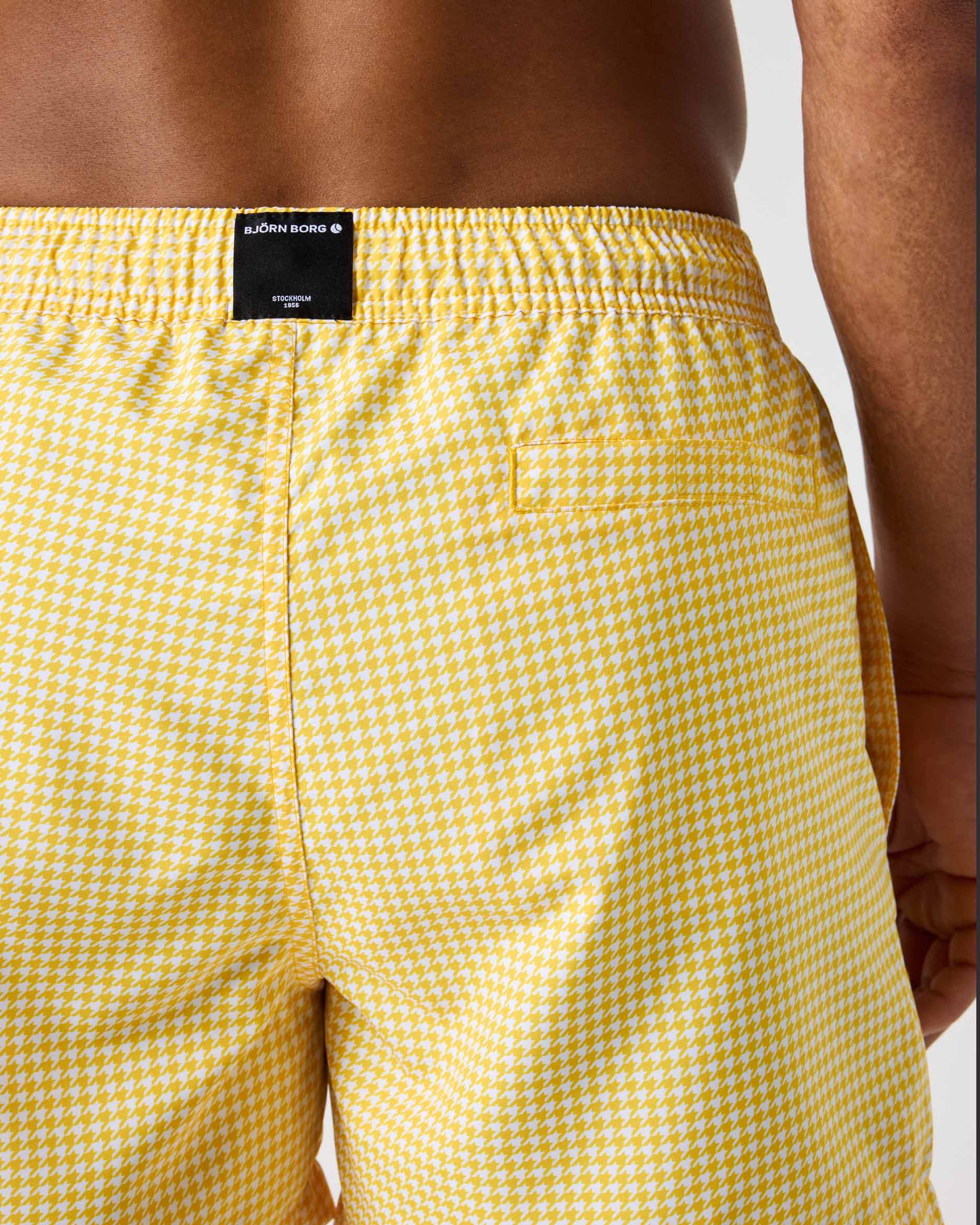 Bjorn Borg Zwemshort Houndstooth geel