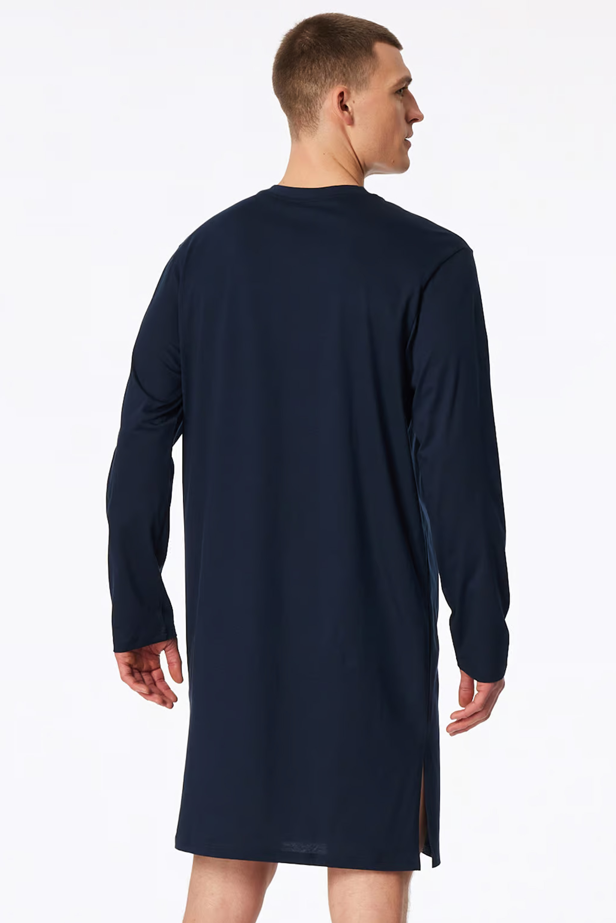 Schiesser nachthemd donkerblauw met borstzakje