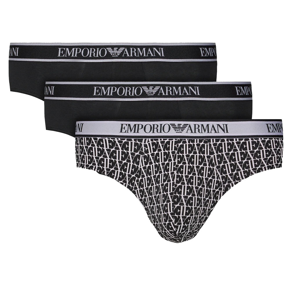 Armani 3-pack slips zwart-roze