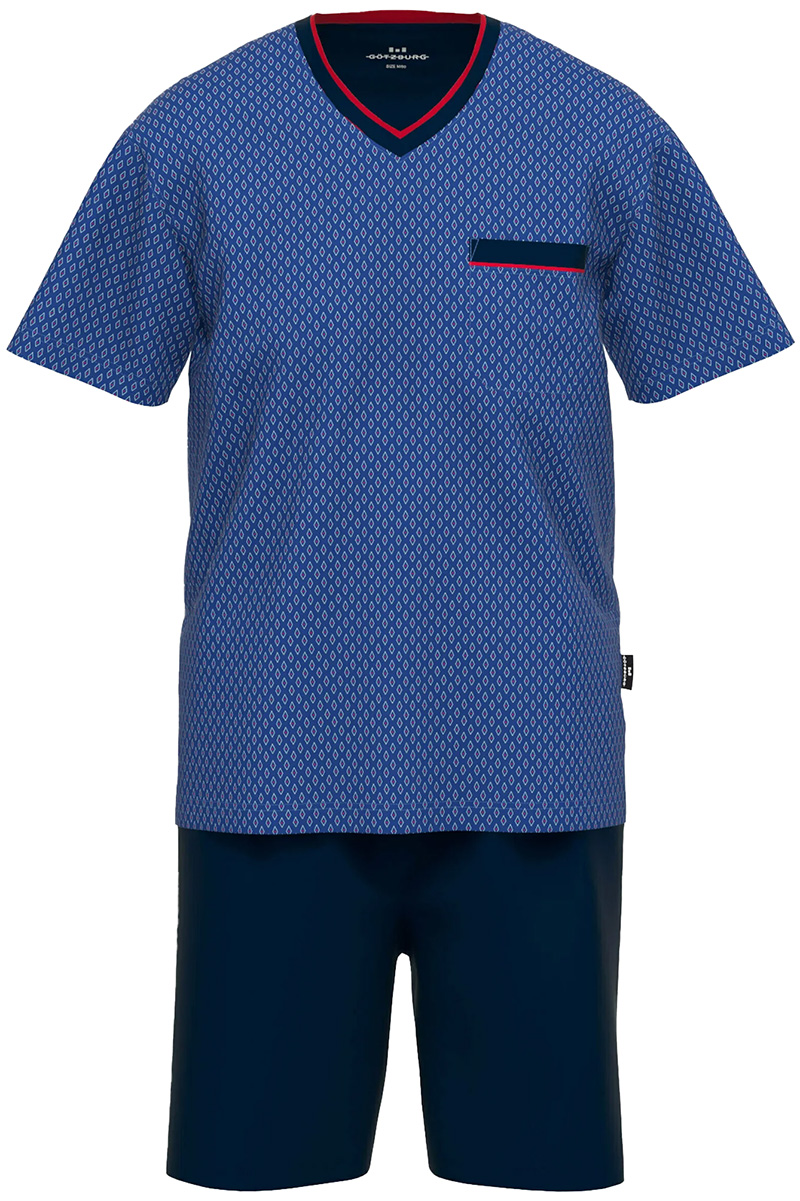 Gotzburg Shortama Manhattan blauw V-hals 