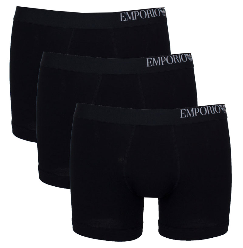 Armani boxershorts met logoband 3-pack zwart