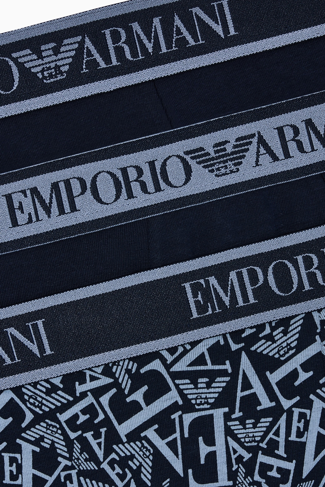 Armani Heren Slips 3-pack met logo blauw