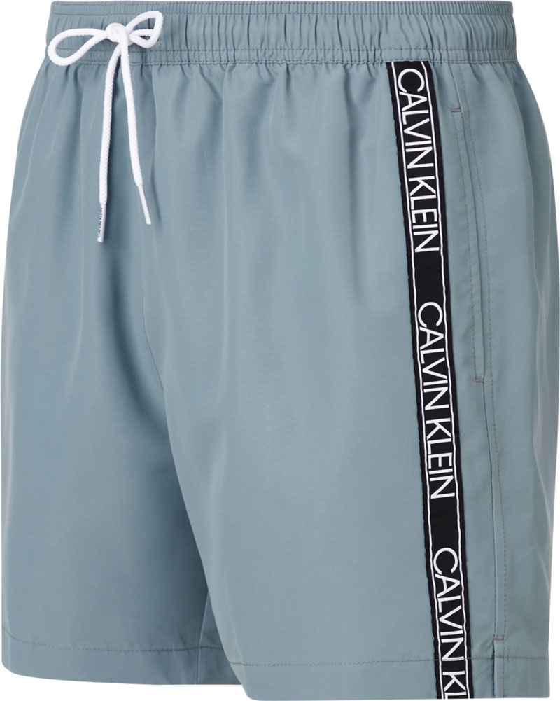 Calvin Klein zwemshort medium drawstring grijs zijkant