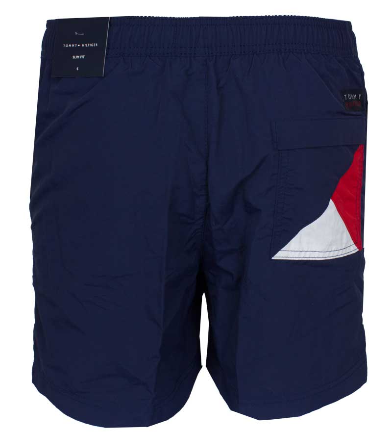 Tommy Hilfiger medium drawstring blauw zwemshort achterkant