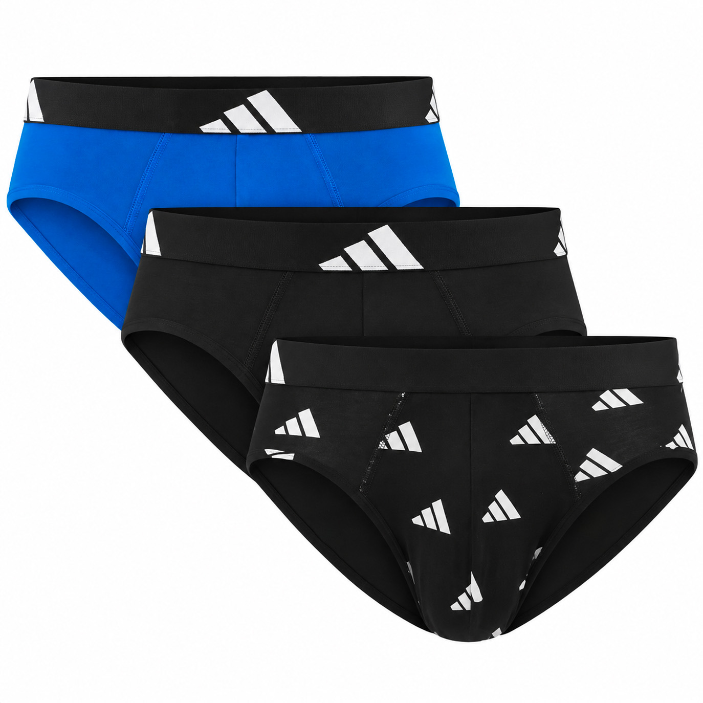 Adidas slips active flex cotton 3 pack blauw/zwart