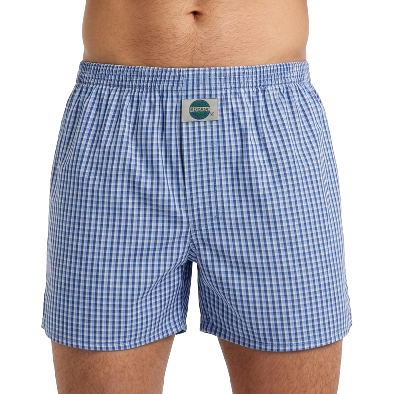 Deal boxer blauw ruitje 192307