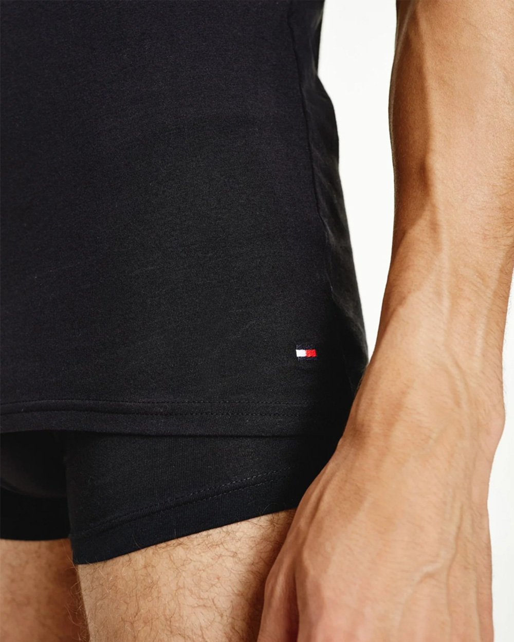 Tommy Hilfiger T-shirts O-hals stretch 3-pack grijs-wit-zwart