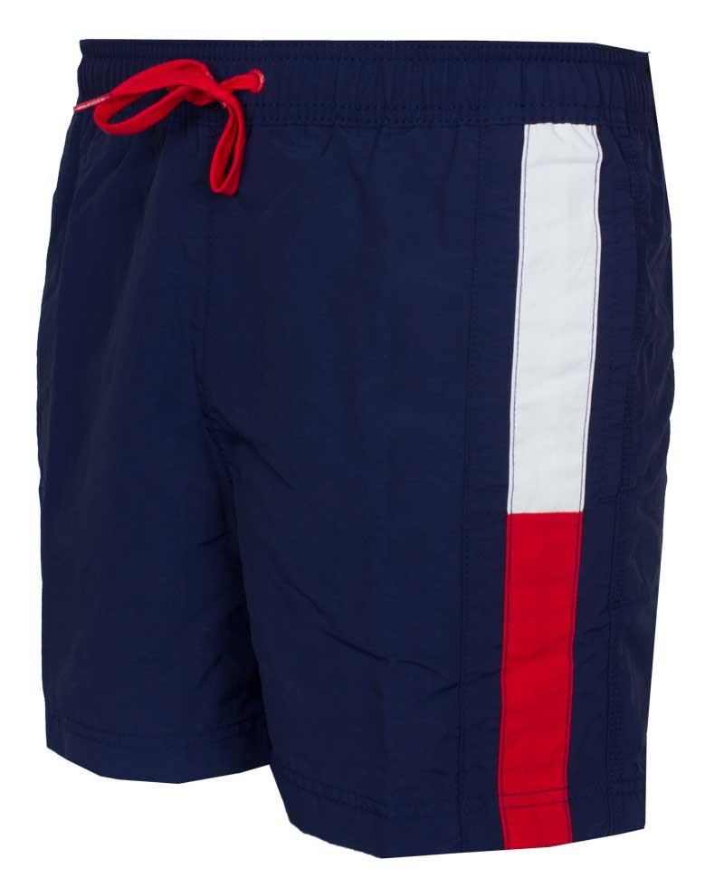 Tommy Hilfiger medium drawstring blauw zwemshort zijkant
