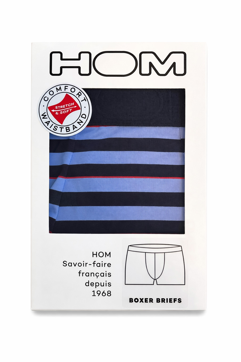 Hom boxershort Atlantic microfiber blue stripes